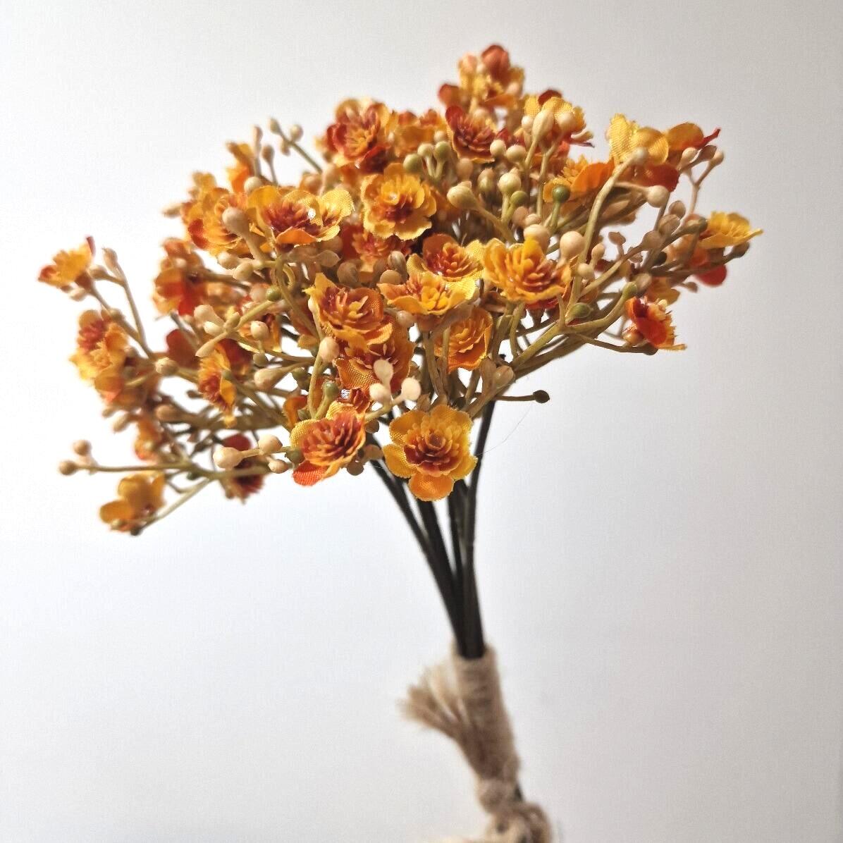 orange gyp artificial flower stem bundle