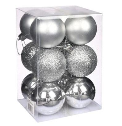 silver christmas baubles