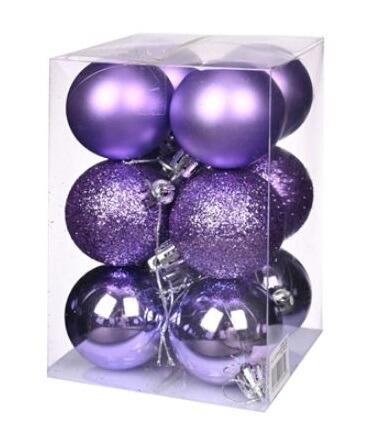 lilac christmas baubles