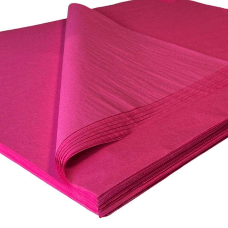 cerise tissue paper sheets on roll