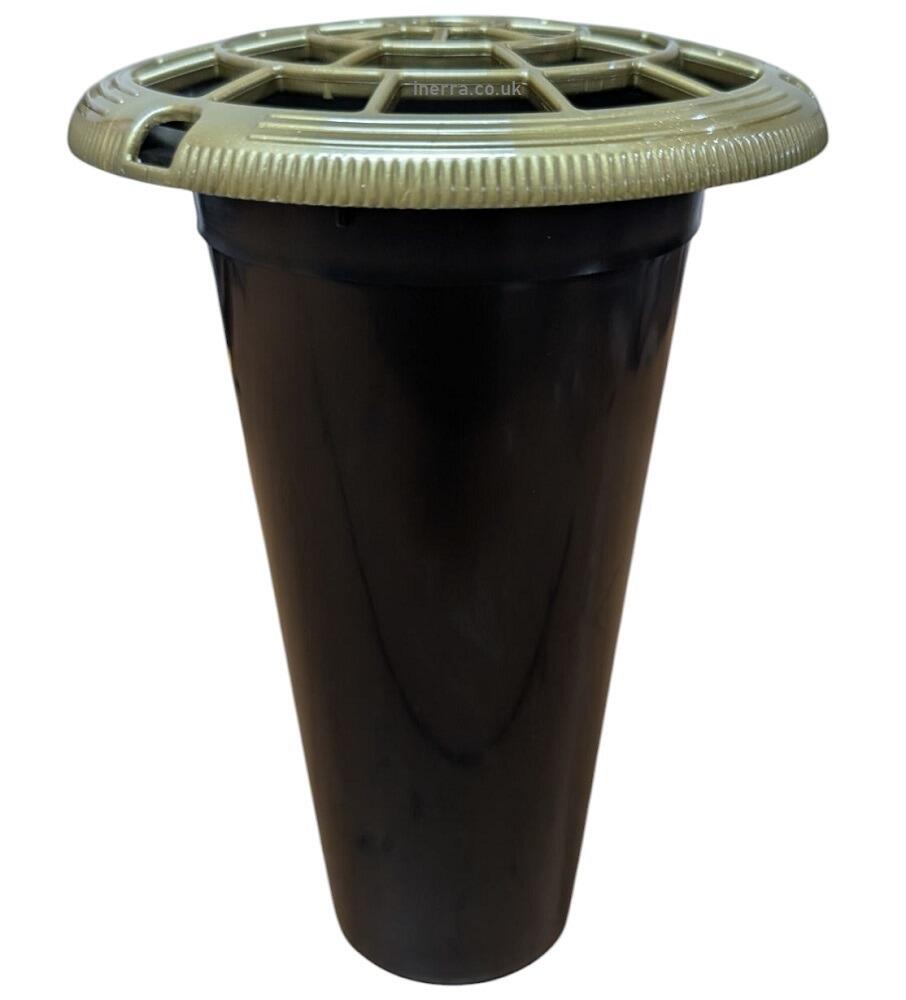Black Insert Gold Lid grave pot