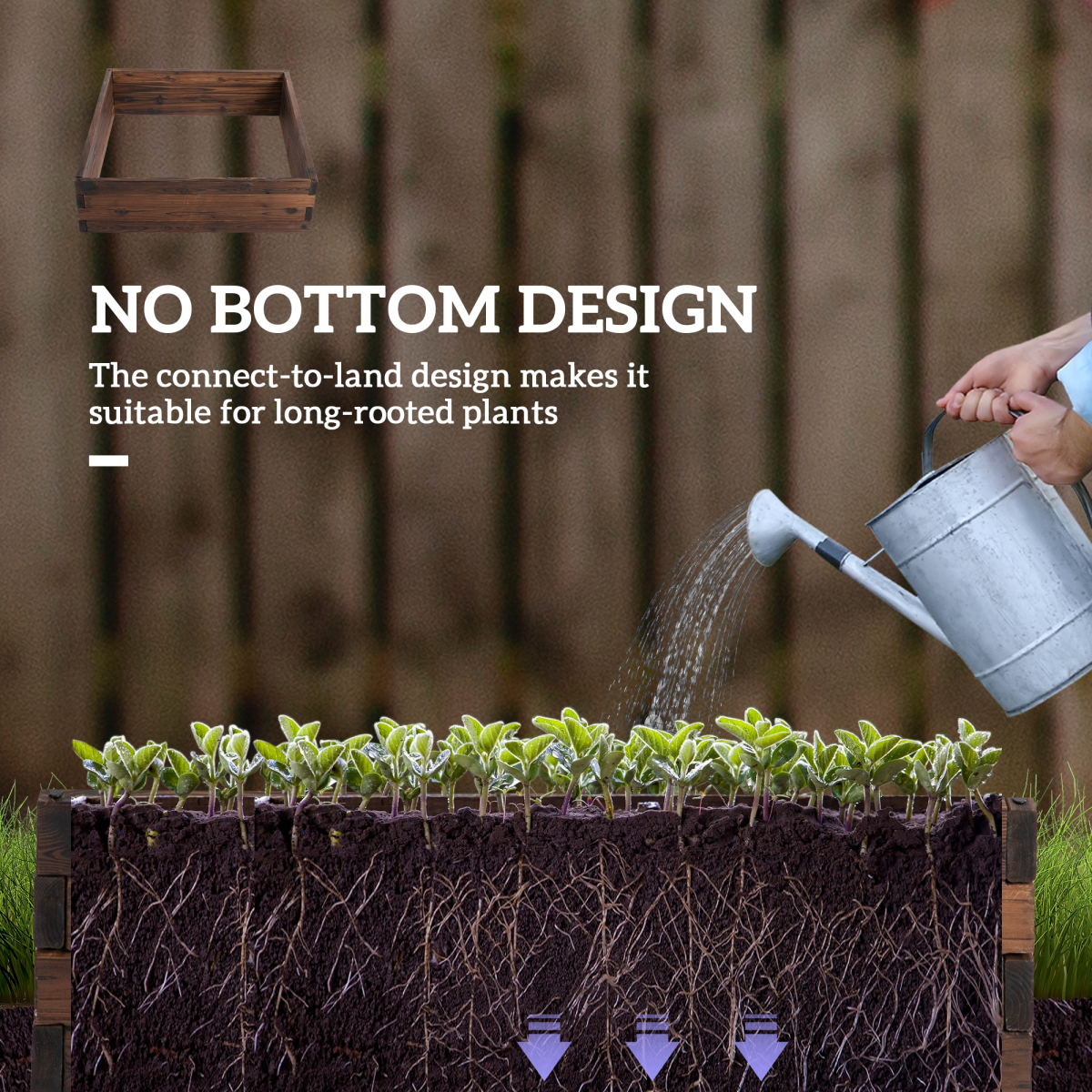Wooden Raised Garden Bed Planter Grow Container