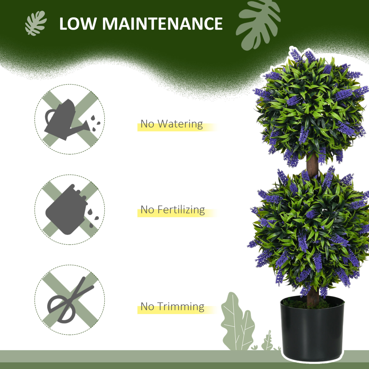 Artificial Plants Ball Tree with Lavender Flowers