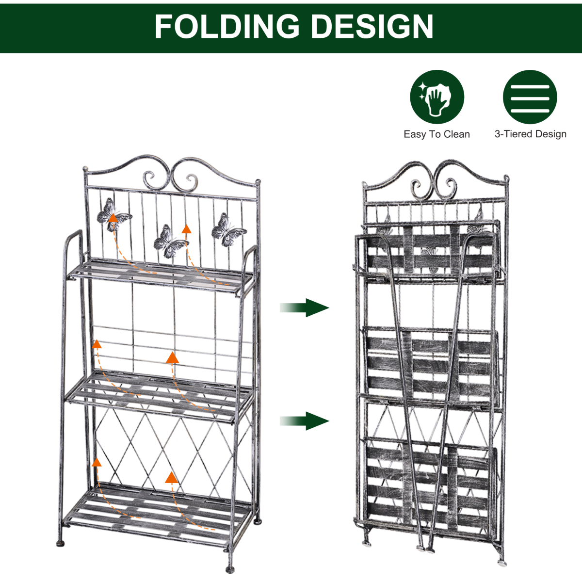 Metal Folding Plant Stand Display Rack