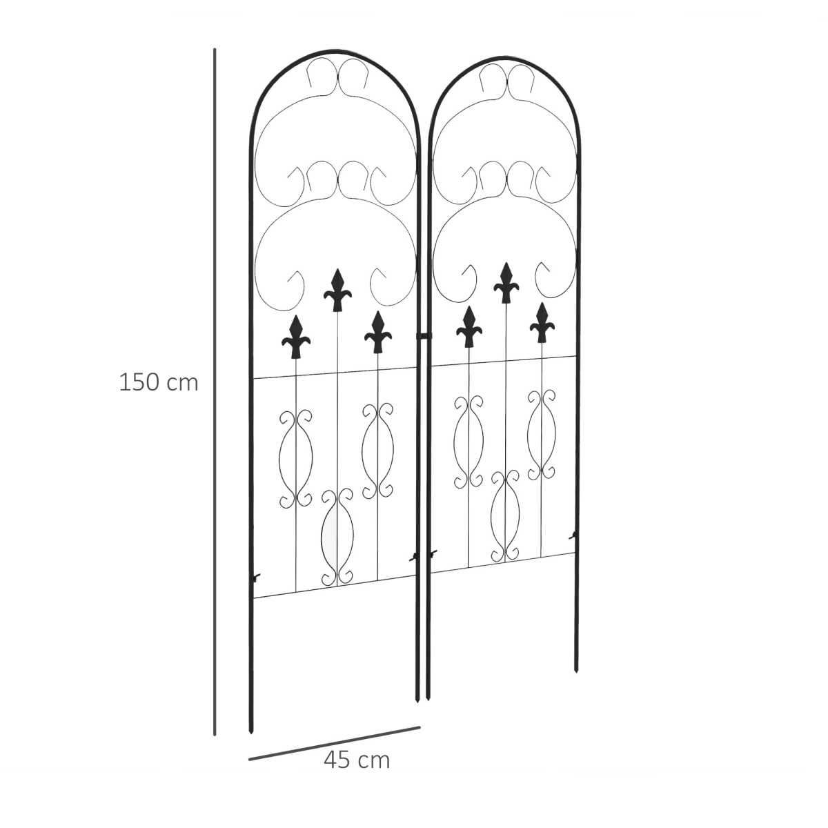 Set of 2 Metal Trellis for Climbing Plants