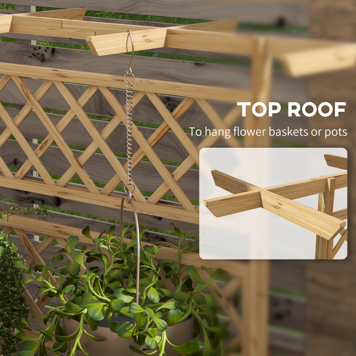 Wooden Trellis Planter, Raised Garden Bed for Climbing Plants