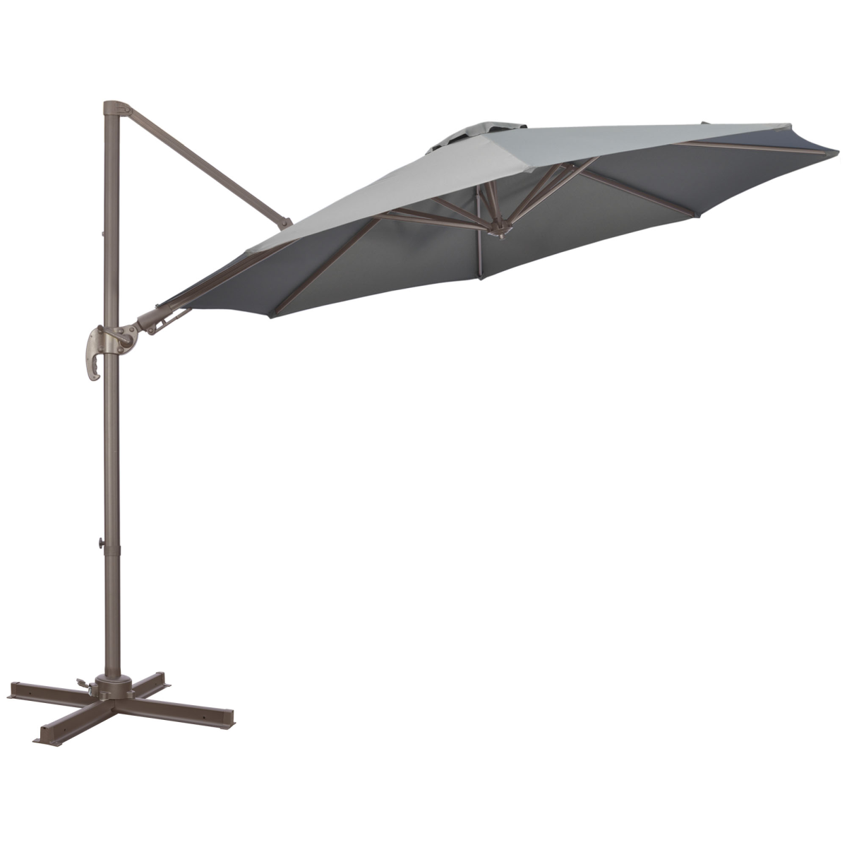 3m Cantilever Parasol 360 Rotation Roma Umbrella with Tilt Grey