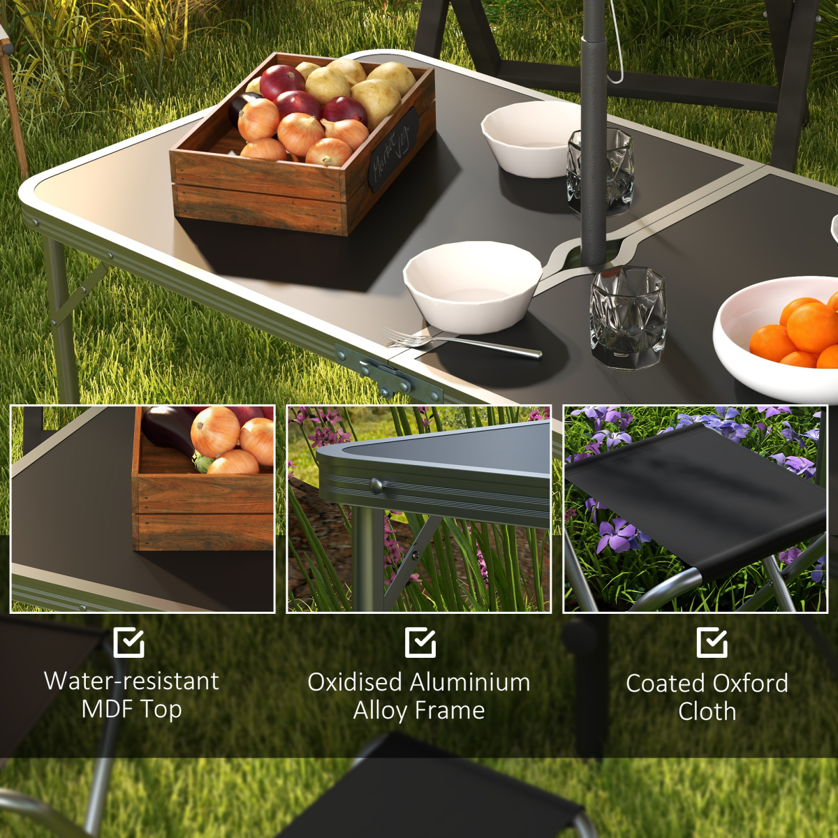 Camping Table and Chairs Outdoor Indoor