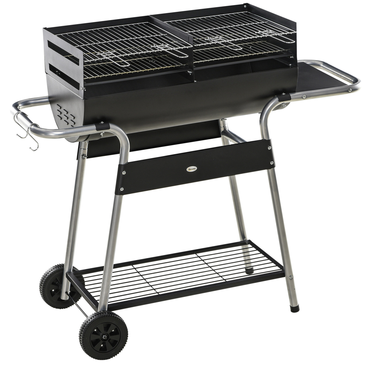 Charcoal BBQ Grill with Double Grill