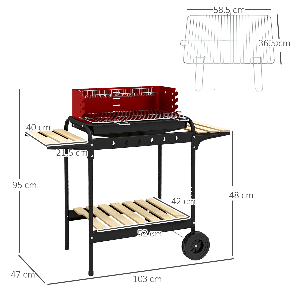 Charcoal Barbecue BBQ Grill 5-level