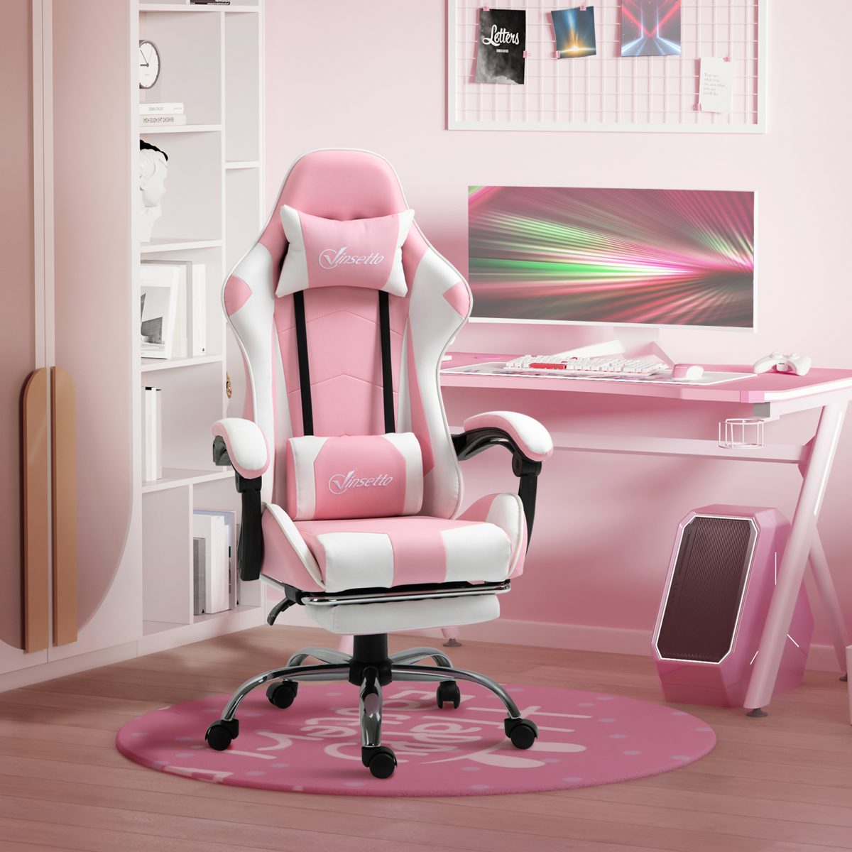 racing gaming chair w lumbar support home office view 2