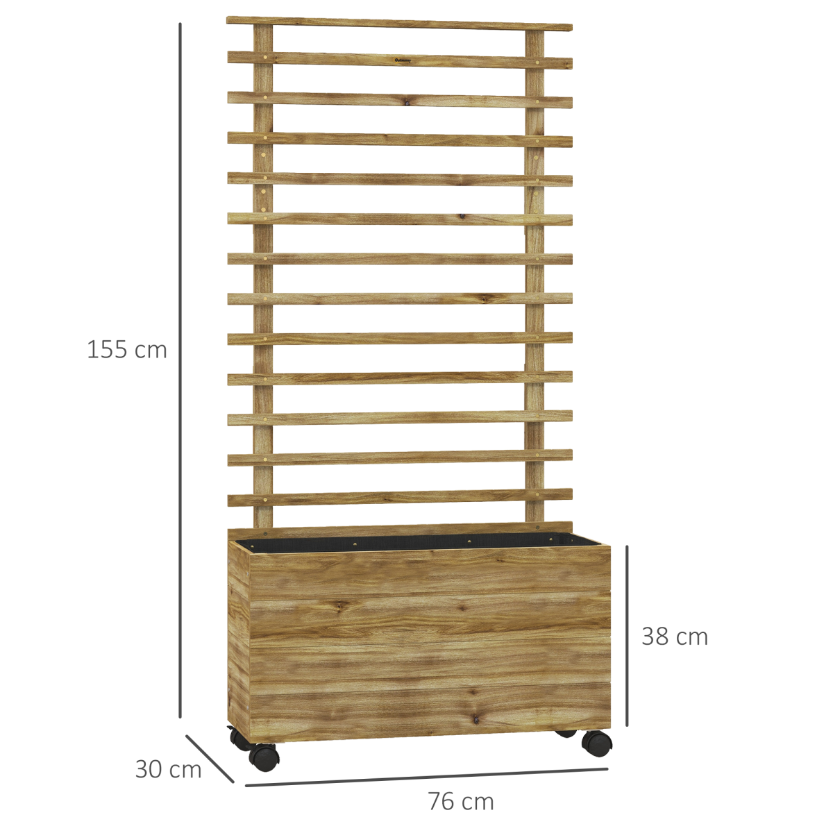 outsunny garden wooden trellis planter box raised bed
