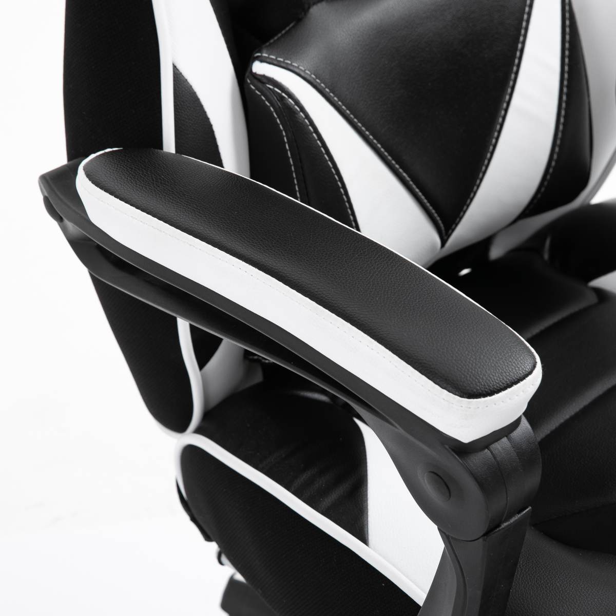gaming chair ergonomic reclining w manual footrest wheels view 9