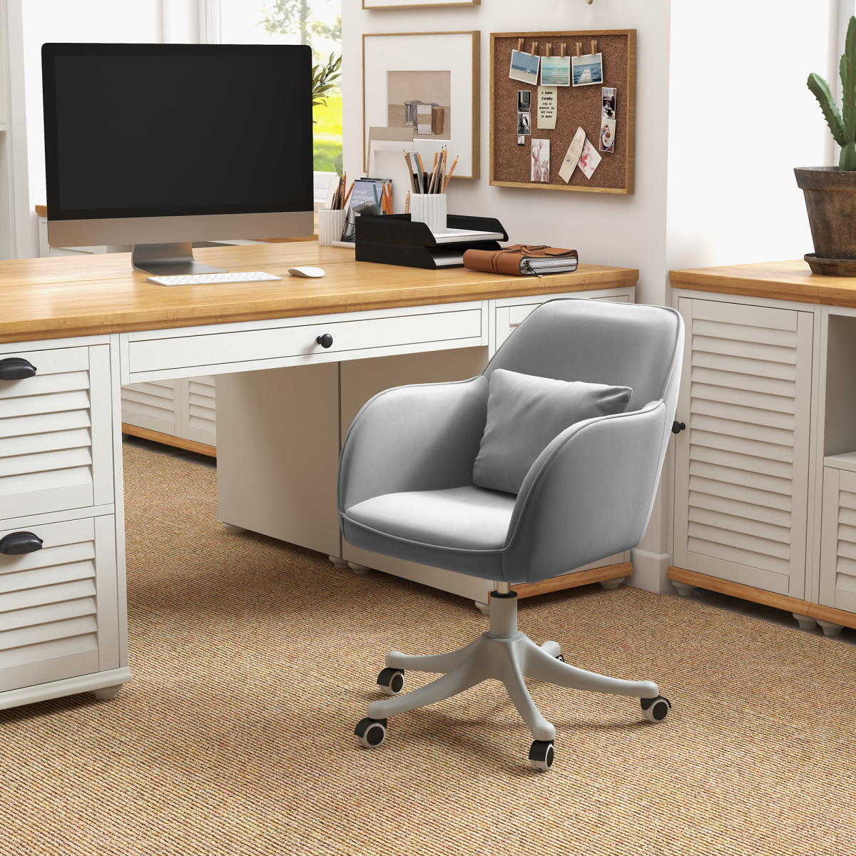 office chair with rechargeable electric vibration massage lumbar view 2