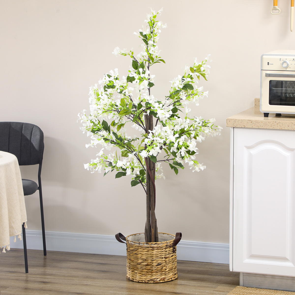 homcom potted artificial plants honeysuckle flower for indoor view 6