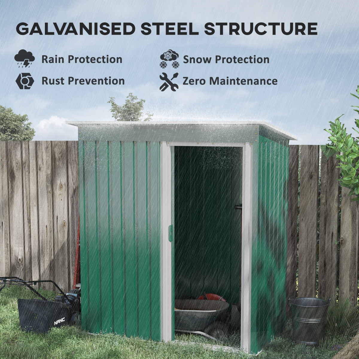 outsunny 5 x 3ft garden storage shed sliding