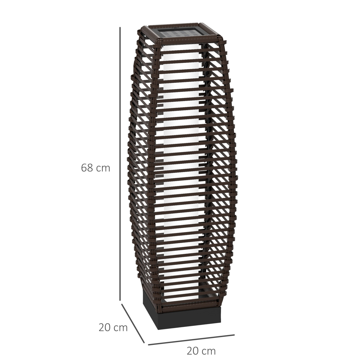 outsunny rattan solar floor lamp with auto on/off