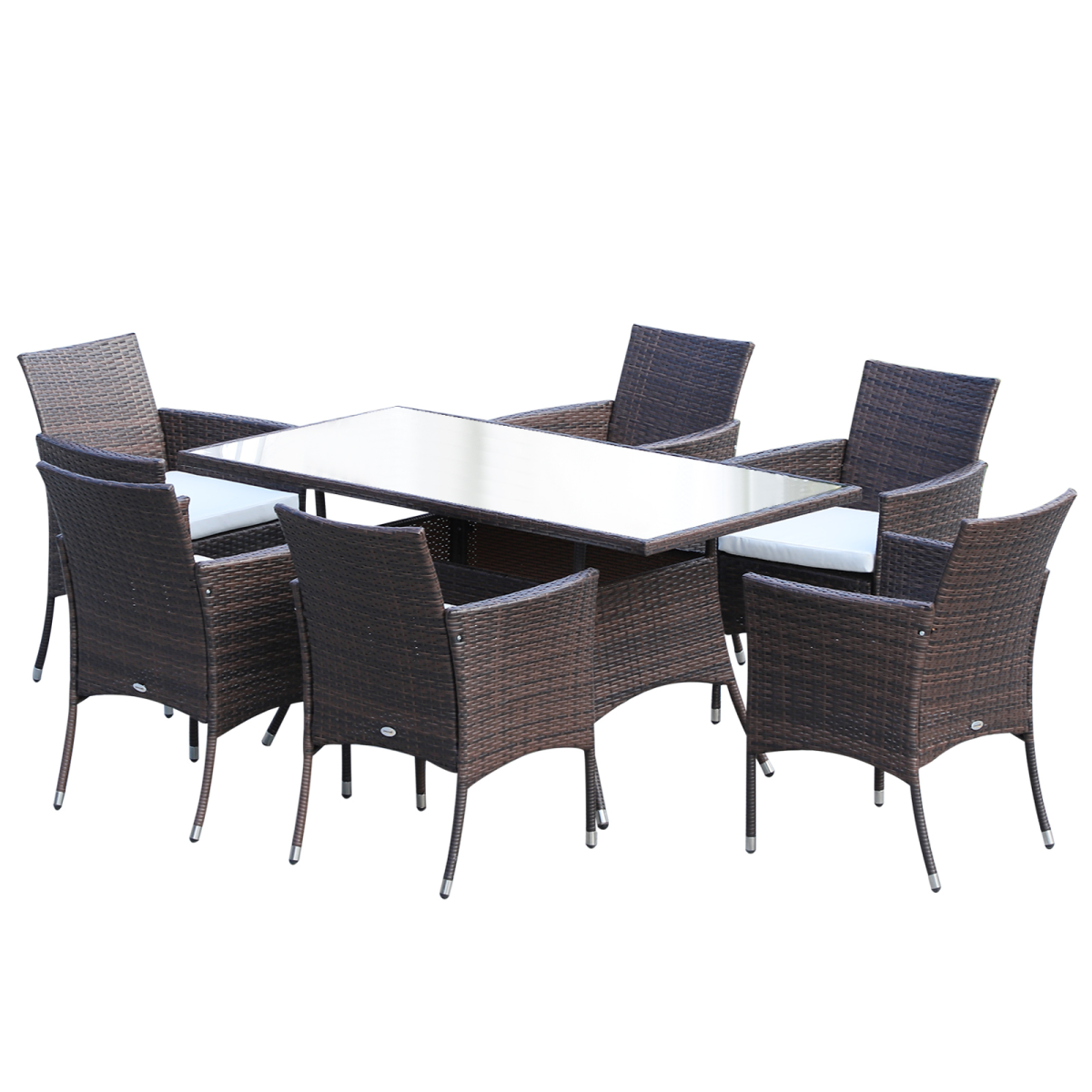 7pc rattan garden furniture dining set 1 x view 1