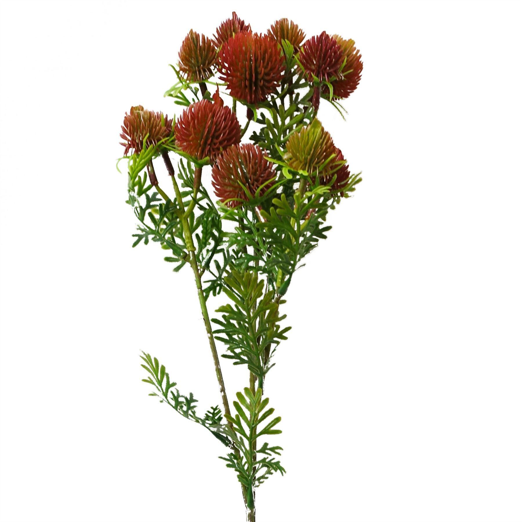 55cm craspedia stem red artificial view 1