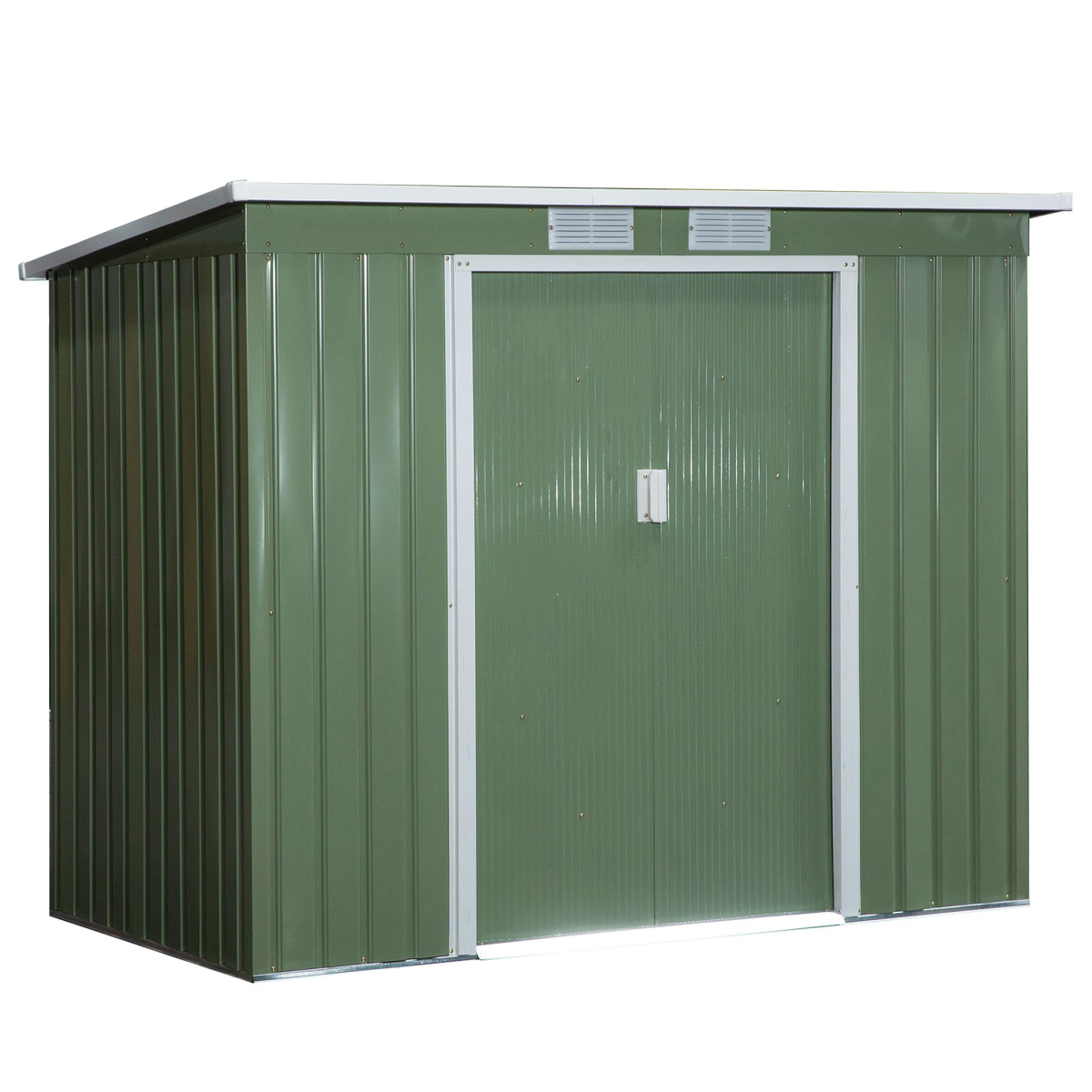 garden storage shed sloped roof outdoor equipment tool view 1
