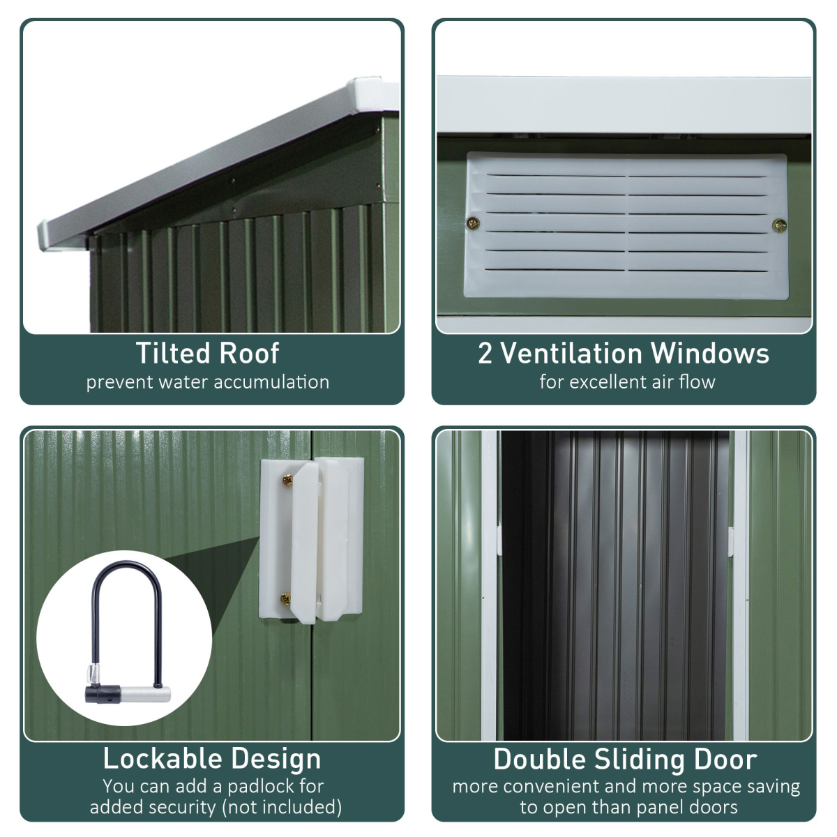 garden storage shed sloped roof outdoor equipment tool view 6
