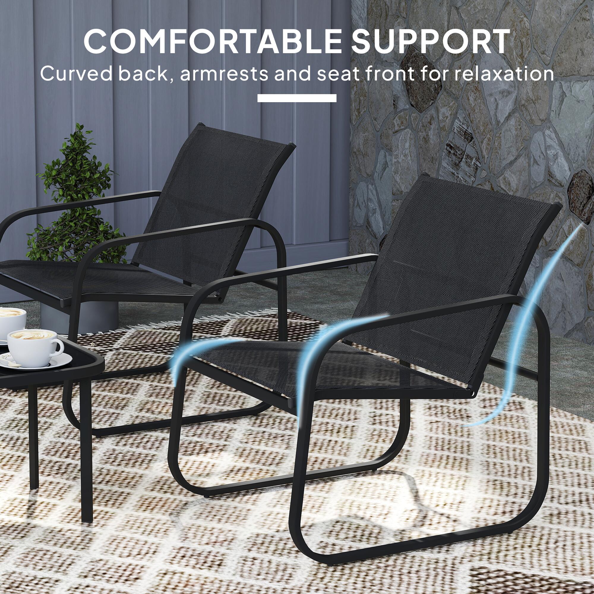 outsunny garden bistro set metal garden furniture set view 6