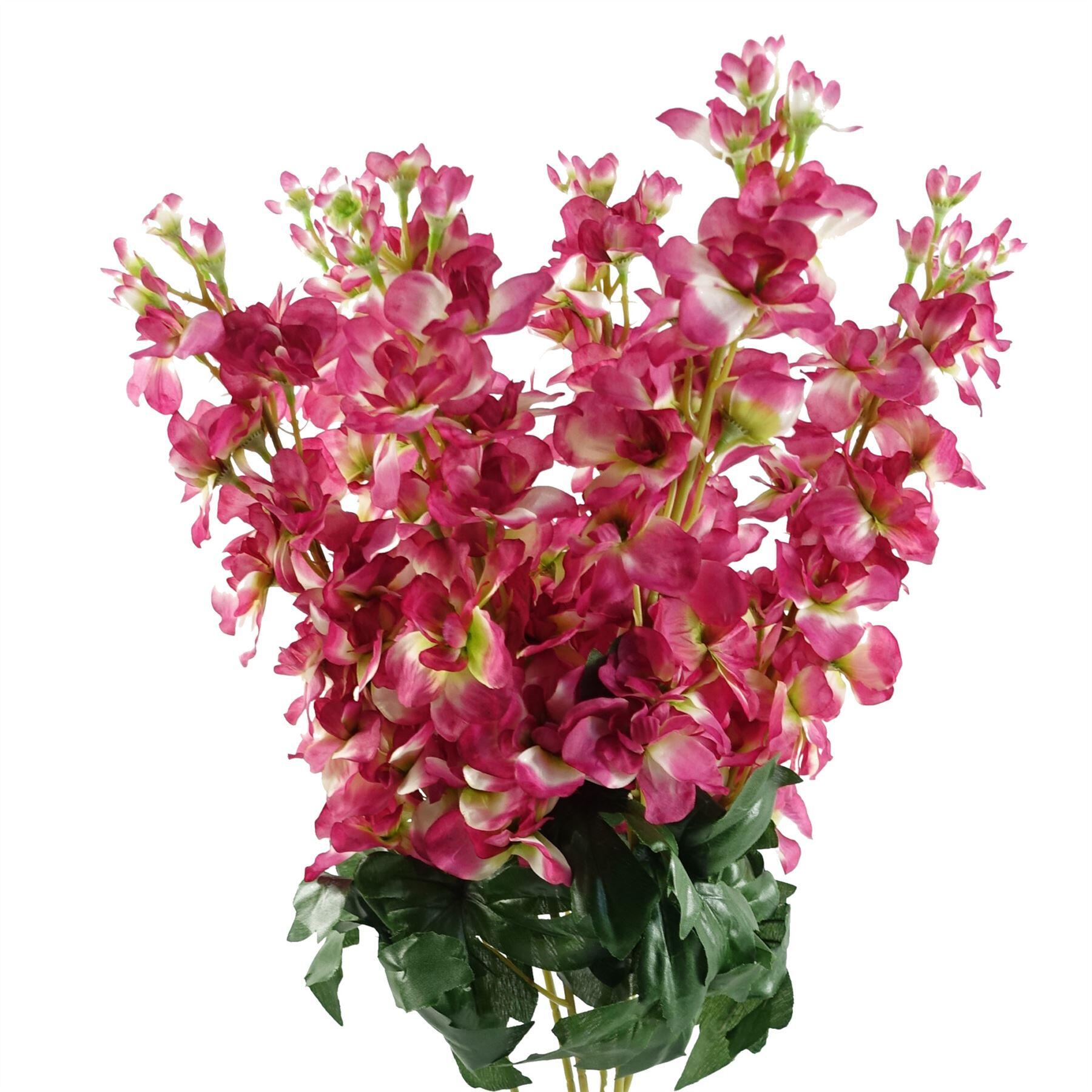 image of pack of 6 x 75cm delphinium dark pink artificial stem