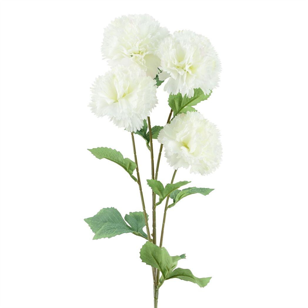 image of pack of 6 x 70cm white artificial carnation stem  24 flowers view 4