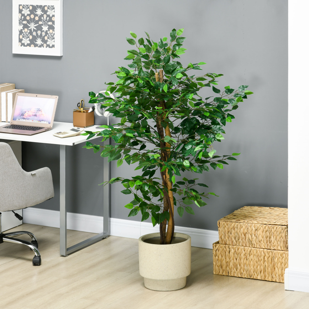 image of 150cm artificial tree ficus for indoor outdoor home decor, fake tree view 7