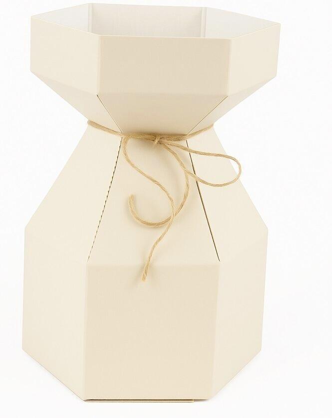 gathered windsor florist box sweet vase cream ivory