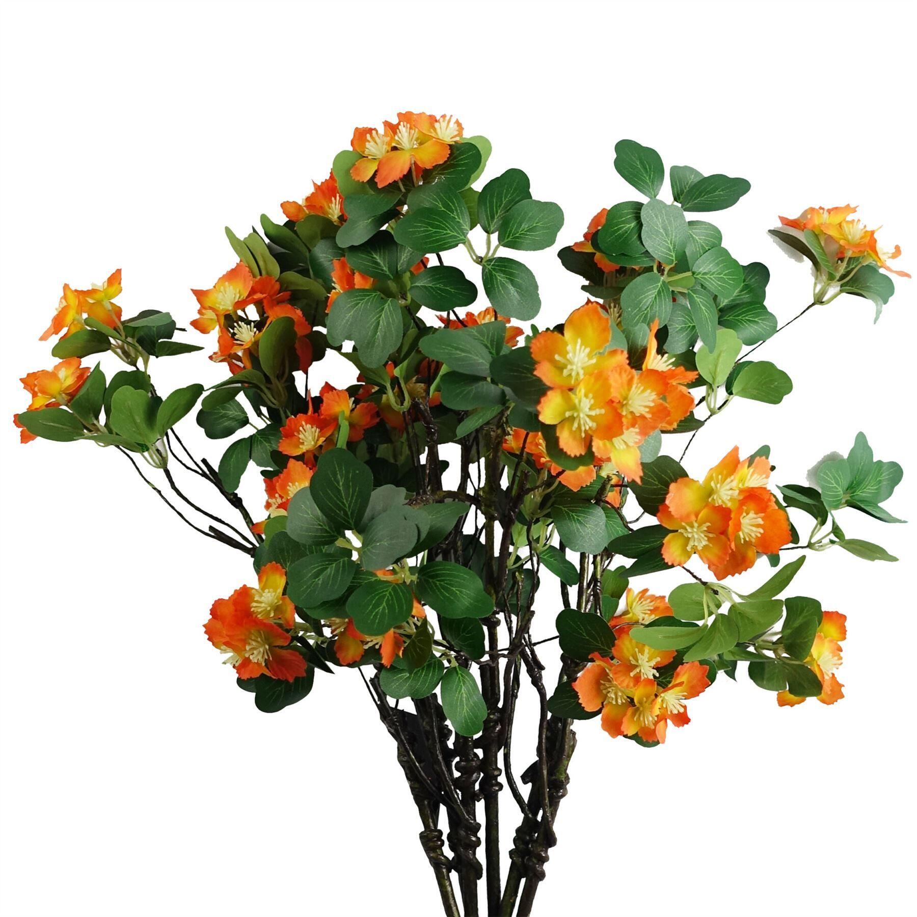 image showing pack of 6 x 60cm flower foliage spray - orange