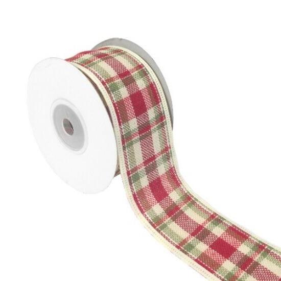 Woven Tartan Christmas Ribbon 30ft