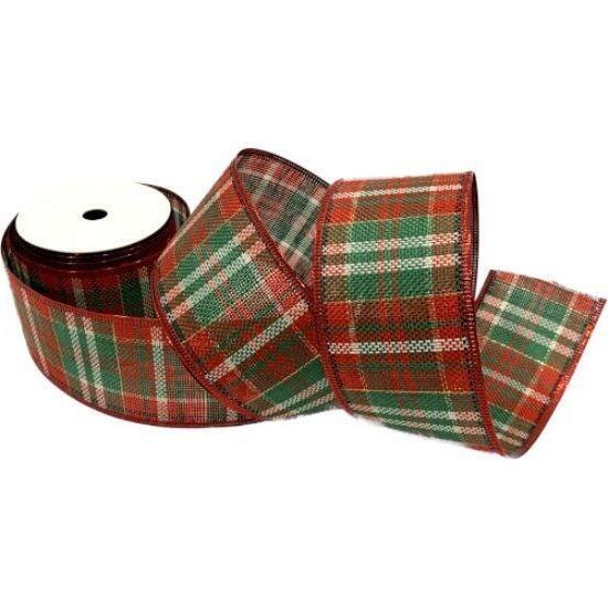 Tartan Christmas Wired Ribbon