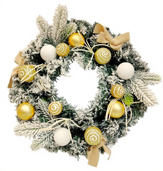 16 Inch 40cm Christmas Door Wreath gold