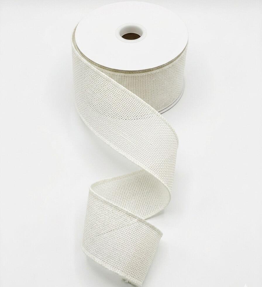 white burlap ribbon