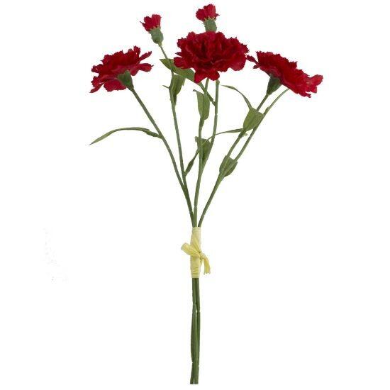 40cm Red Artificial Carnation Flowers with 3 Stems