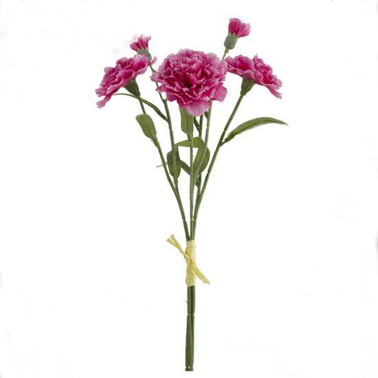 Artificial Flowers 40cm Carnation Bundle Fuchsia Pink 3 Stems