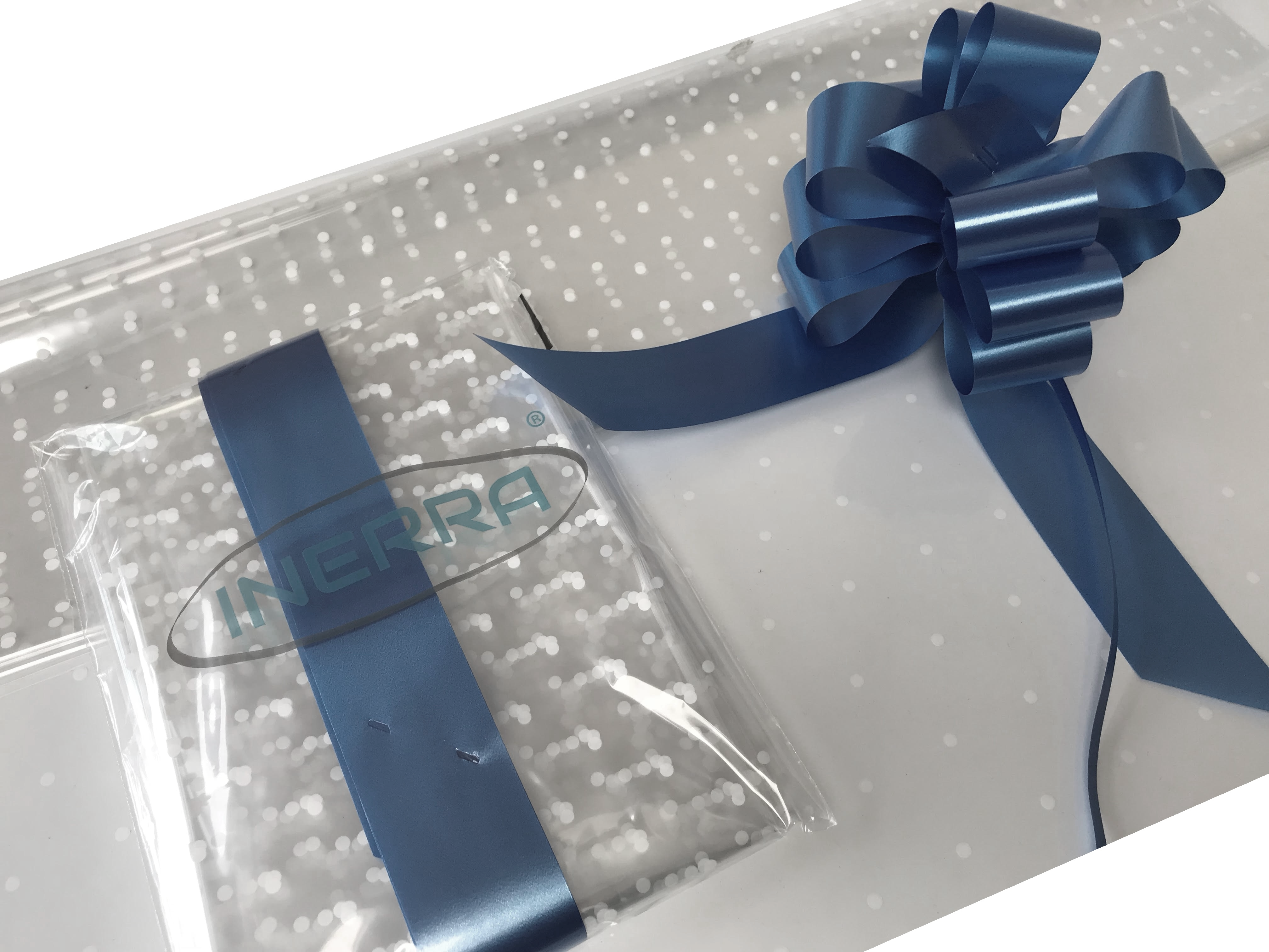 navy blue hamper wrapping kit gift basket christmas cellophane wrap and bow
