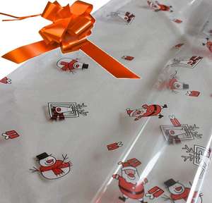 orange hamper wrapping kit cellophane wrap santa