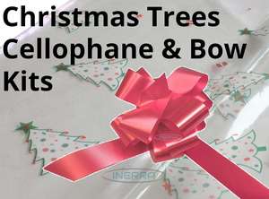 christmas trees cellophane wrap hamper wrapping kit