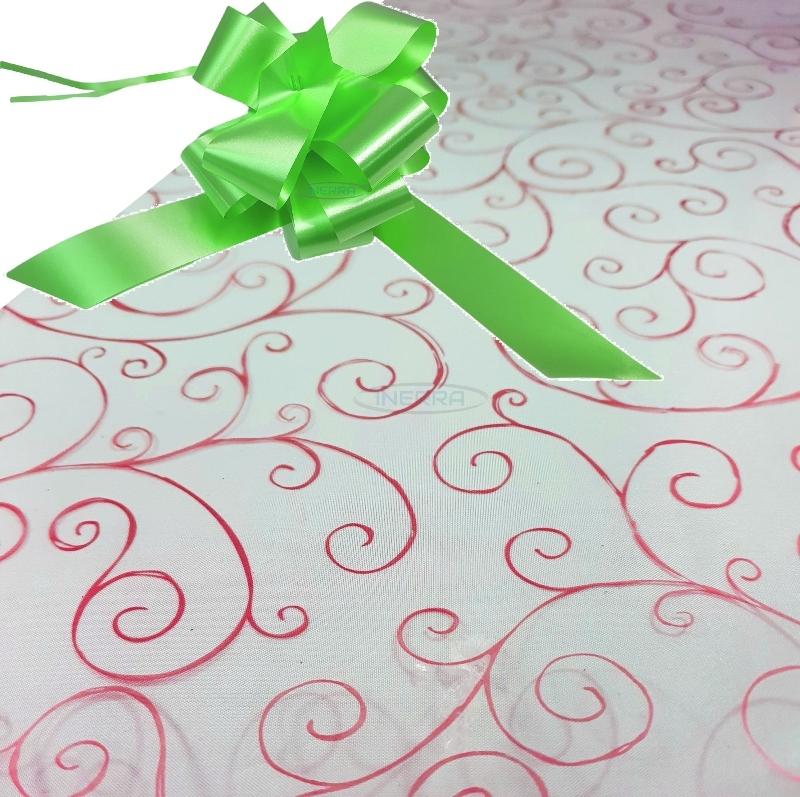 lime green  cellophane hamper wrap kit wrapping red scroll