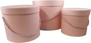 light pink flower hat boxes