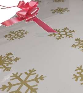 baby pink christmas cellophane wrap for hampers snowflakes bow