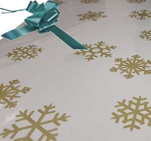 turquoise christmas cellophane wrap for hampers snowflakes bow