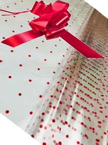 red cellophane hamper wrap bow kit pack red dot christmas