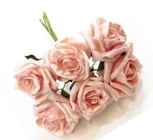 foam artificial flowers roses bunch pink colourfast