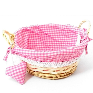 christmas hamper basket tray lined cloth round  large make your own diy