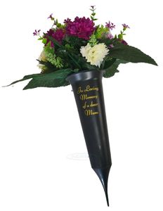grave vase spike with artificial flowers