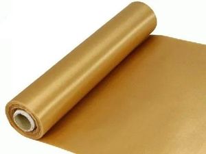 gold fabric satin ribbon roll wedding table runner