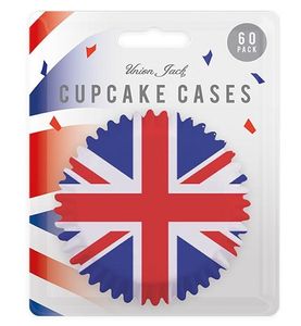 Union Jack printed cupcake cases